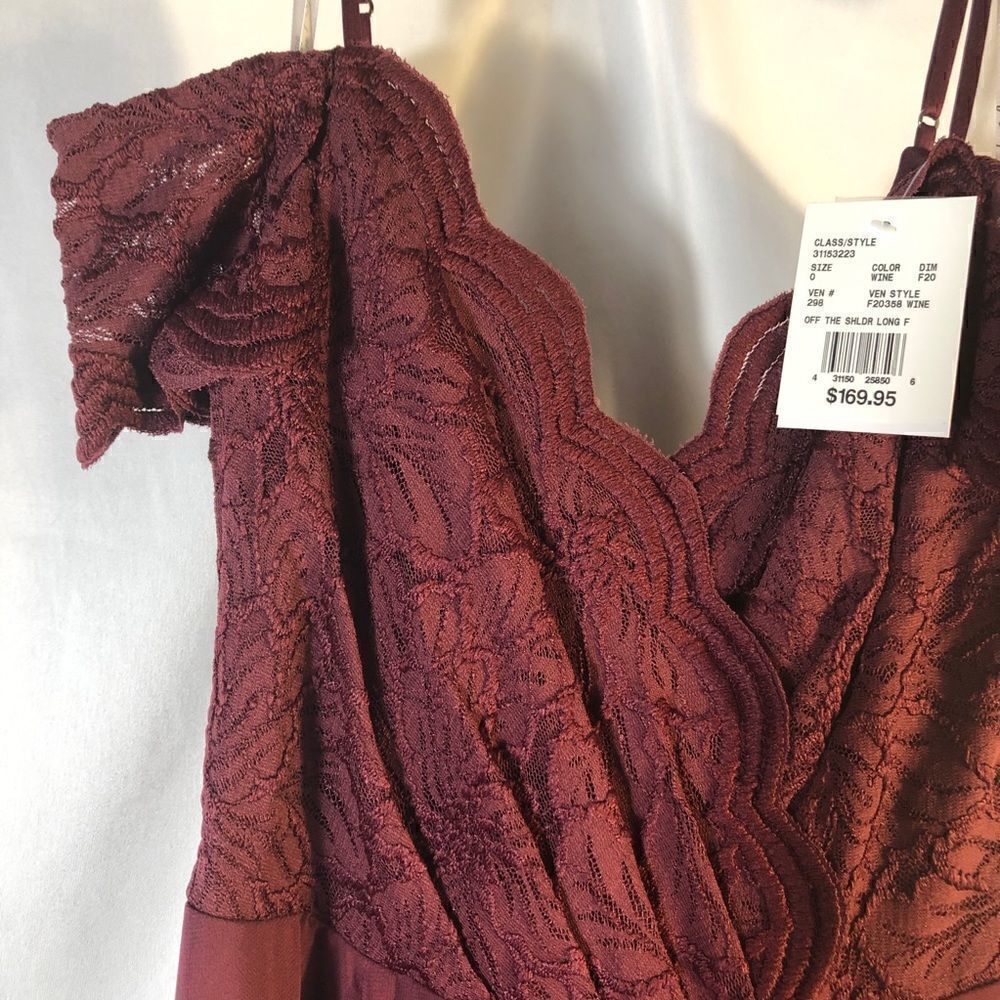 DB Studios Celebrate Wine size 0 lace chiffon off… - image 3